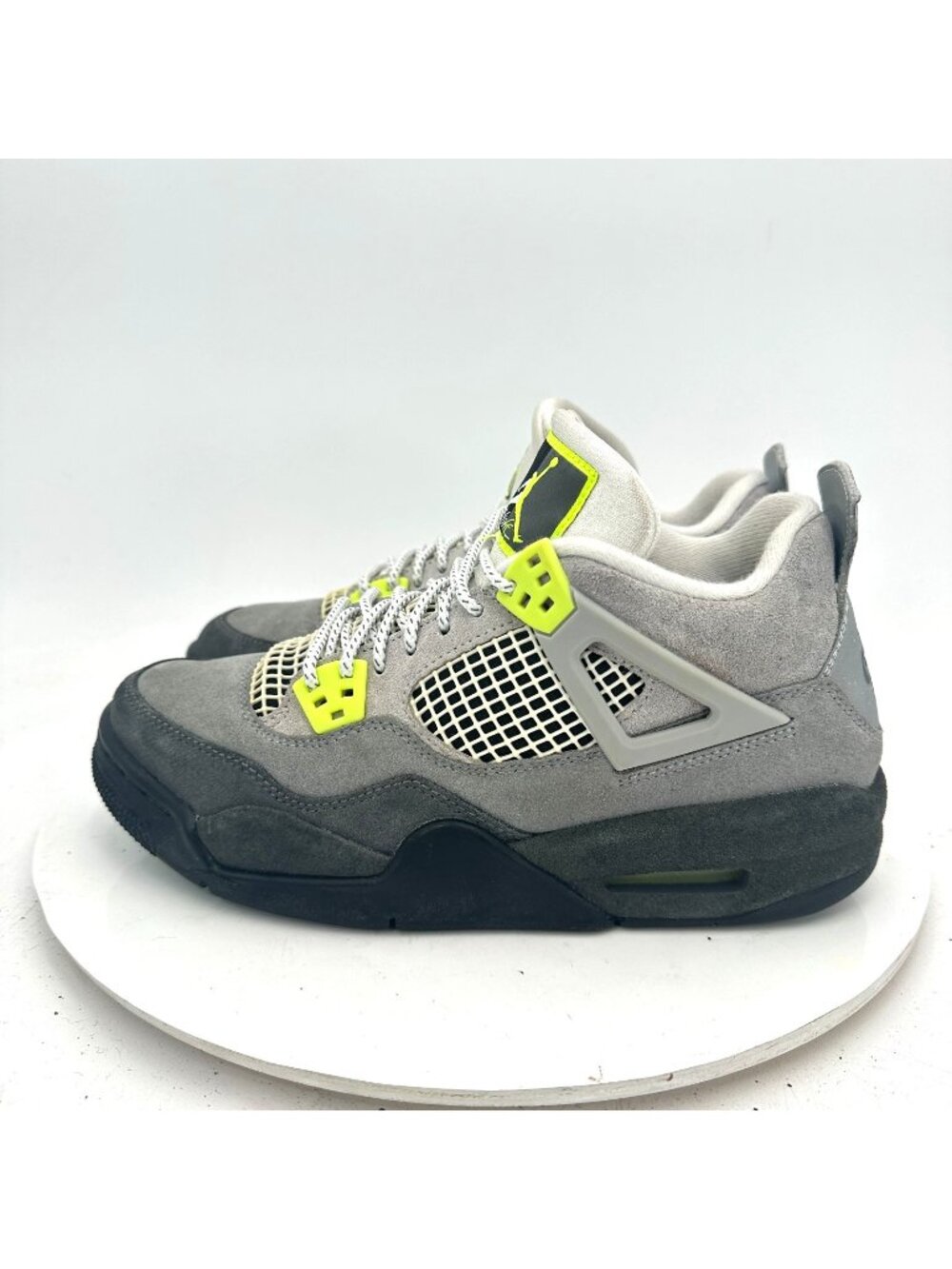 Nike Air Jordan 4 Youth Size 7Y Women 8.5 CT5343-007 Cool Grey Volt Neon Shoes